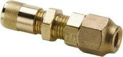 Parker - 500 Max psi, 1/4 Tube OD, Bulkhead Union Access Valve - Brass - Benchmark Tooling