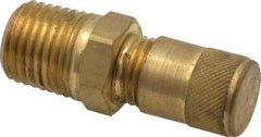 Parker - 1/4-18 Male Pipe, 500 Max psi, 1/4 Tube OD, Male Connector Access Valve - Brass - Benchmark Tooling