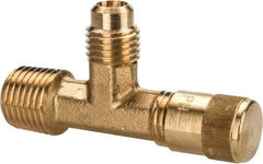 Parker - 1/4-18 Male Pipe, 500 Max psi, 5/16" Tube OD, Forged Male Run Tee Access Valve - Brass - Benchmark Tooling