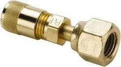Parker - 500 Max psi, 1/4 Tube OD, Flare Swivel Nut Connector Access Valve - Brass - Benchmark Tooling
