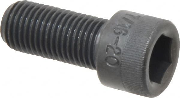 Made in USA - 7/16-20 UNF Hex Socket Drive, Socket Cap Screw - Alloy Steel, Black Oxide Finish, Fully Threaded, 1" Length Under Head - Benchmark Tooling