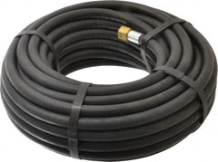 Alliance Hose & Rubber - 1/4" ID x 1/2" OD 50' Long Multipurpose Air Hose - MNPT x FNPT(Swivel) Ends, 200 Working psi, -40 to 190°F, 1/4" Fitting, Black - Benchmark Tooling