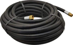 Alliance Hose & Rubber - 3/8" ID x 23/32" OD 50' Long Multipurpose Air Hose - MNPT x FNPT(Swivel) Ends, 300 Working psi, -40 to 190°F, 3/8" Fitting, Black - Benchmark Tooling