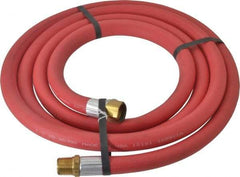 Alliance Hose & Rubber - 1/2" ID x 27/32" OD 10' Long Multipurpose Air Hose - MNPT x FNPT(Swivel) Ends, 300 Working psi, -40 to 190°F, 1/2" Fitting, Red - Benchmark Tooling