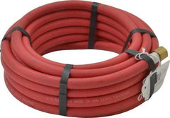 Alliance Hose & Rubber - 1/4" ID x 1/2" OD 25' Long Multipurpose Air Hose - MNPT x FNPT(Swivel) Ends, 200 Working psi, -40 to 190°F, 1/4" Fitting, Red - Benchmark Tooling