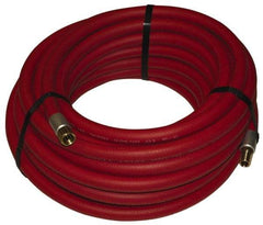 Alliance Hose & Rubber - 3/4" ID x 1-5/32" OD 50' Long Multipurpose Air Hose - MNPT x FNPT(Swivel) Ends, 300 Working psi, -40 to 190°F, 3/4" Fitting, Red - Benchmark Tooling