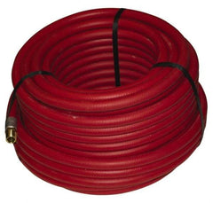 Alliance Hose & Rubber - 1/2" ID x 27/32" OD 100' Long Multipurpose Air Hose - MNPT x FNPT(Swivel) Ends, 300 Working psi, -40 to 190°F, 1/2" Fitting, Red - Benchmark Tooling