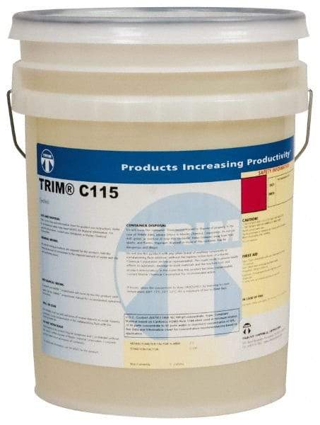 Master Fluid Solutions - Trim C115, 5 Gal Pail Grinding Fluid - Synthetic, For Machining - Benchmark Tooling