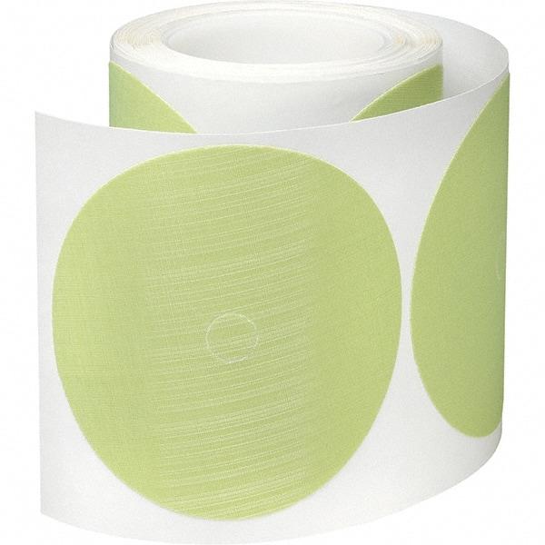 3M - 5" Diam, 35 Grit Trizact Aluminum Oxide Adhesive PSA Disc - Extra Fine Grade, Green, Polyester Backing, Flexible, Use with Random Orbital Sanders - Benchmark Tooling