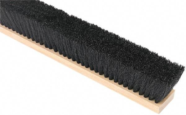 Harper Brush - 24" Medium Duty Tampico Push Broom - 3" Bristle Length, Wood Block, Threaded Handle Connection, Handle Sold Separately - Benchmark Tooling