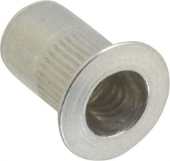 RivetKing - #8-32, 0.02 to 0.08" Grip, 17/64" Drill, Aluminum Standard Rivet Nut - Uncoated, Countersunk Head - Benchmark Tooling