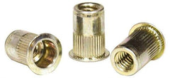 RivetKing - #8-32, 0.02 to 0.08" Grip, Steel Standard Rivet Nut - Zinc Yellow Dichromate Finish, Countersunk Head - Benchmark Tooling