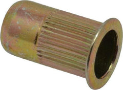 RivetKing - 0.13 to 0.225" Grip, Steel Standard Rivet Nut - Zinc Yellow Dichromate Finish, Flange Head - Benchmark Tooling