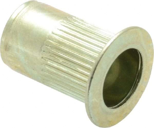 RivetKing - #10-24, 0.02 to 0.13" Grip, Steel Standard Rivet Nut - Zinc Yellow Dichromate Finish, Countersunk Head - Benchmark Tooling