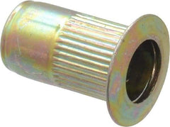 RivetKing - #8-32, 0.08 to 0.13" Grip, Steel Standard Rivet Nut - Zinc Yellow Dichromate Finish, Countersunk Head - Benchmark Tooling