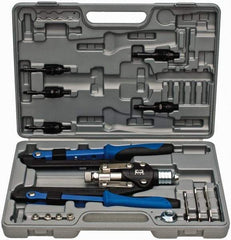 RivetKing - 1/8 to 1/4" Blind Rivet/Rivet Nut Tool Kit - Includes 5/32, 3/16, 1/4, #10-32, 1/4-20, 3/8-16, 5/16-18, Nose Pieces for Blind Rivets, Mandrels - Benchmark Tooling