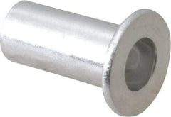 RivetKing - #10-32, 0.01 to 0.08" Grip, 1/4" Drill, Aluminum Standard Rivet Nut - Uncoated, Round Head - Benchmark Tooling