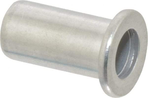 RivetKing - 1/4-20, 0.02 to 0.08" Grip, Aluminum Standard Rivet Nut - Uncoated, Drill Size Letter Q, Round Head - Benchmark Tooling