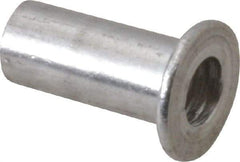 RivetKing - #8-32, 0.12 to 0.16" Grip, #2, Aluminum Standard Rivet Nut - Uncoated, Round Head - Benchmark Tooling