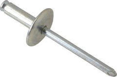 RivetKing - Size 8-14 Dome Head Steel Flush on Both Sides Blind Rivet - Steel Mandrel, 3/4" to 7/8" Grip, 5/8" Head Diam, 0.255" Min Hole Diam, 0.695" Length Under Head, 1/4" Body Diam - Benchmark Tooling