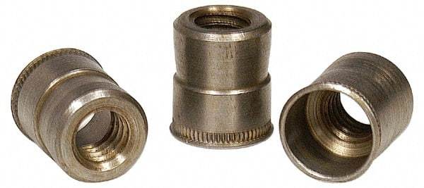 RivetKing - #6-32 UNC, Zinc-Plated, Steel Knurled Rivet Nut Inserts - 0.234" to 0.239" Grip, 7/32" Drill Size - Benchmark Tooling