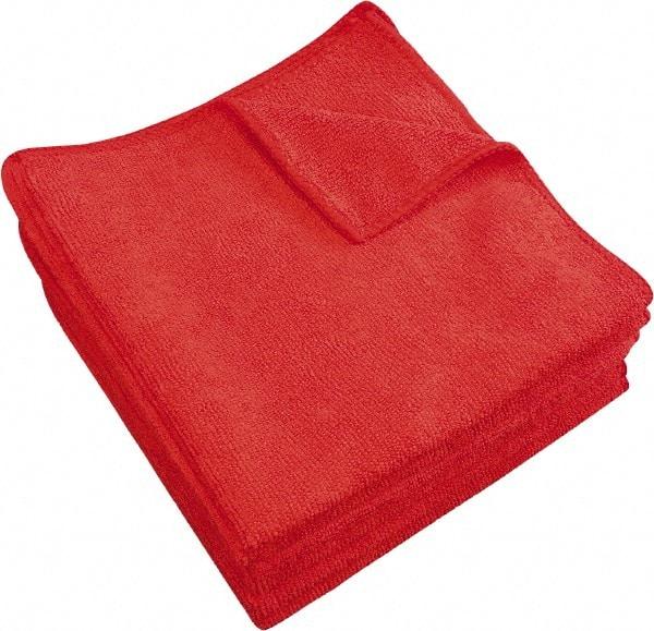 PRO-SOURCE - Dry Microfiber Wipes - Packet, 16" x 16" Sheet Size, Red - Benchmark Tooling