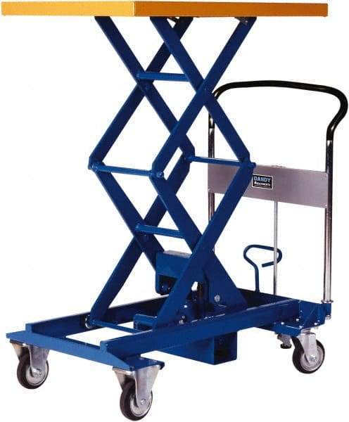 Southworth - 770 Lb Capacity Portable Foot-Operated Scissor Lift Table - 13.6" to 49-4/5" Lift Height, 35.81" Platform Length x 23.59" Platform Width - Benchmark Tooling