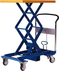 Southworth - 770 Lb Capacity Portable Foot-Operated Scissor Lift Table - 13.6" to 49-4/5" Lift Height, 35.81" Platform Length x 23.59" Platform Width - Benchmark Tooling