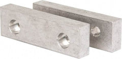 Gibraltar - 4-1/16" Wide x 1-1/4" High x 5/8" Thick, Flat/No Step Vise Jaw - Soft, Aluminum, Fixed Jaw, Compatible with 4" Vises - Benchmark Tooling