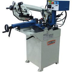 Baileigh - 8.26 x 6.69" Max Capacity, Manual Geared Head Horizontal Bandsaw - 66 to 280 SFPM Blade Speed, 110 Volts, 0 to 60°, 1 hp, 1 Phase - Benchmark Tooling