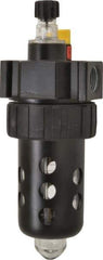 Parker - 1/2" NPT, 150 Max psi Intermediate Micro Mist Lubricator - Polycarbonate Bowl with Sight Glass, Zinc Body, 90 CFM, 125°F Max Temp, 2.81" Wide x 7.82" High - Benchmark Tooling