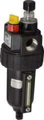 Parker - 1/2" NPT, 250 Max psi Intermediate Micro Mist Lubricator - Metal Bowl with Sight Glass, Zinc Body, 90 CFM, 175°F Max Temp, 2.81" Wide x 7.82" High - Benchmark Tooling