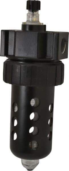 Parker - 1/2" NPT, 150 Max psi Standard Micro Mist Lubricator - Polycarbonate Bowl with Sight Glass, Zinc Body, 90 CFM, 125°F Max Temp, 3.24" Wide x 9.27" High - Benchmark Tooling