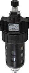 Parker - 1/4" NPT, 150 Max psi Intermediate Mist Lubricator - Polycarbonate Bowl with Sight Glass, Zinc Body, 40 CFM, 125°F Max Temp, 2.81" Wide x 7.82" High - Benchmark Tooling