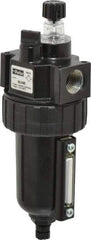 Parker - 1/2" NPT, 250 Max psi Intermediate Mist Lubricator - Metal Bowl with Sight Glass, Zinc Body, 90 CFM, 175°F Max Temp, 2.81" Wide x 7.82" High - Benchmark Tooling