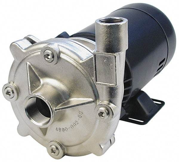 Pentair - ODP Motor, 208-230/460 Volt, 3 Phase, 1/2 HP, Stainless Steel Straight Pump - 1-1/4 Inch Inlet, 1 Inch Outlet, 82 Max Head psi, Stainless Steel Impeller, Viton Seal, 82 Ft. Shut Off - Benchmark Tooling