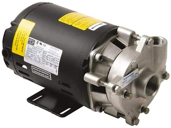 Pentair - ODP Motor, 208-230/460 Volt, 3 Phase, 1/2 HP, Stainless Steel Straight Pump - 1-1/4 Inch Inlet, 1 Inch Outlet, 42 Max Head psi, Stainless Steel Impeller, Viton Seal, 42 Ft. Shut Off - Benchmark Tooling