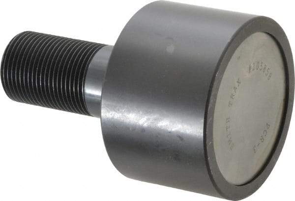 Accurate Bushing - 3" Roller Diam x 2" Width, 1-1/4" Stud Diam x 2-1/2" Length, Plain Load Roller - Steel, 1-3/4" Thread Length, 1-1/4-12 Thread, 14,300 Lb Dynamic Cap, 16,000 Lb Static Cap - Benchmark Tooling