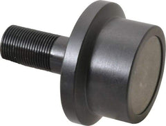 Accurate Bushing - 2-1/2" Roller Diam x 1-11/16" Width, 1" Stud Diam x 2-1/4" Length, Flanged Load Roller - Steel, 1-1/2" Thread Length, 1-14 Thread, 5,120 Lb Dynamic Cap, 3,120 Lb Static Cap - Benchmark Tooling