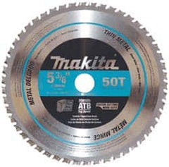 Makita - 5-3/8" Diam, 5/8" Arbor Hole Diam, 50 Tooth Wet & Dry Cut Saw Blade - Carbide-Tipped, General Purpose Action, Standard Round Arbor - Benchmark Tooling