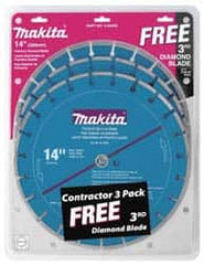 Makita - 14" Diam, 20mm Arbor Hole Diam, Wet & Dry Cut Saw Blade - Diamond-Tipped, Standard Round Arbor - Benchmark Tooling