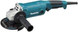 Makita - 5" Wheel Diam, 11,000 RPM, Corded Angle & Disc Grinder - 5/8-11 Spindle, 120 Volts, 10.5 Amps, Front Exhaust - Benchmark Tooling