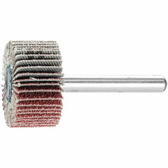 PFERD - 1-3/8" Diam x 5/8" Face Width, Aluminum Oxide Coated Mounted Flap Wheel - 1/4" Shank Mount, 60 Grit, 23,000 Max RPM - Benchmark Tooling