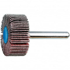 PFERD - 1-3/8" Diam x 5/8" Face Width, Aluminum Oxide Coated Mounted Flap Wheel - 1/4" Shank Mount, 80 Grit, 23,000 Max RPM - Benchmark Tooling