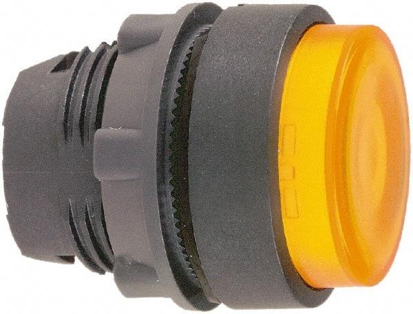 Schneider Electric - 22mm Mount Hole, Extended Straight, Pushbutton Switch Only - Round, Orange Pushbutton, Illuminated, Momentary (MO) - Benchmark Tooling