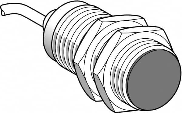 Telemecanique Sensors - PNP, 15mm Detection, Cylinder, Inductive Proximity Sensor - 3 Wires, IP65, IP67, 12 to 24 VDC, M30x1.5 Thread, 43mm Long - Benchmark Tooling