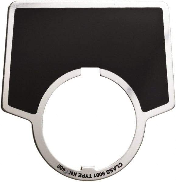 Schneider Electric - Aluminum Legend Plate - Blank - Black Background, 30mm Hole Diameter - Benchmark Tooling