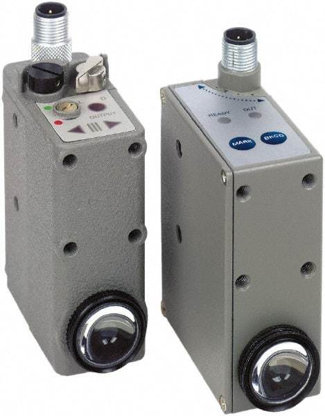 Telemecanique Sensors - 4 Pin M12 Connector, 9mm Nominal Distance, Shock and Vibration Resistant, Diffused Photoelectric Sensor - 12 to 24 VDC, 10 kHz, Zinc Alloy, 58mm Long x 31mm Wide x 82mm High - Benchmark Tooling