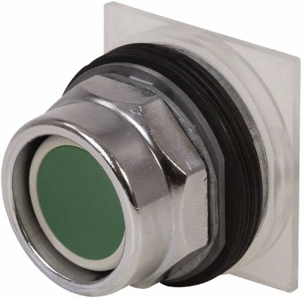 Schneider Electric - 30mm Mount Hole, Extended Straight, Pushbutton Switch Only - Green Pushbutton, Momentary (MO) - Benchmark Tooling