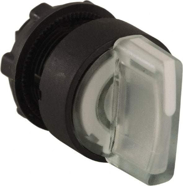 Schneider Electric - 22mm Mount Hole, 3 Position, Handle Operated, Selector Switch Only - White, Momentary (MO), Illuminated, Shock, Vibration and Water Resistant - Benchmark Tooling